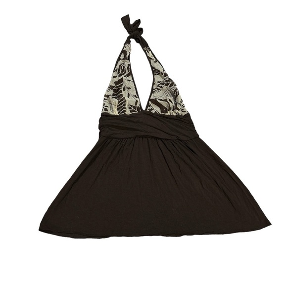Alice + Olivia Silk Blend Halter‎ Top Brown Gold and Cream Size Medium - Picture 1 of 6